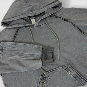 VTG Y2k Diesel Hoodie Men Small Gray Avant garde  Grunge Military Style Skater